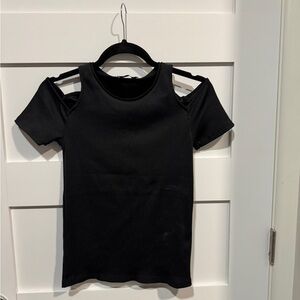 Zara Black Cut-Out Shoulder Top